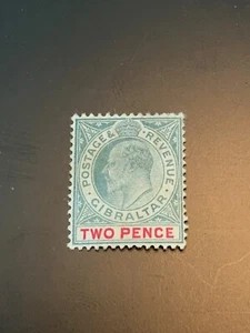 Gibraltar Briefmarke #41 KEVII 2d MH CV 40 $ - Bild 1 von 1