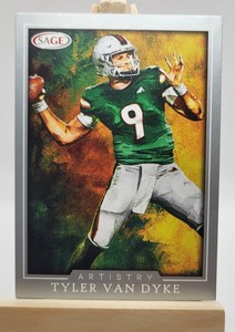 2022 Sage Artistry Football 59 RC Silver Tyler Van Dyke Miami Hurricanes QB 🌀 