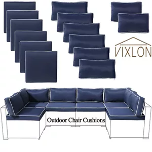 14 Pcs Outdoor Patio Furniture Chair Cushions Set Replacement Blue Sofa Cushions - Picture 1 of 7