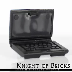 LEGO Minifigur SCHWARZ Utensil Laptop Computer PC Spiele Arbeit Stadt Stadt - Bild 1 von 1