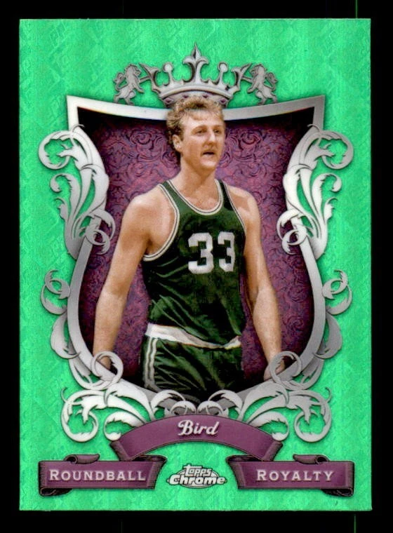 2023-24 Topps Chrome Roundball Royalty Green Refractor #RR1 Larry Bird Celtics - Image 1 of 2