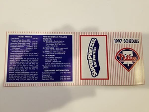 Philadelphia Phillies 1997 MLB Baseball Pocket Schedule - Super Pretzel - Picture 1 of 2
