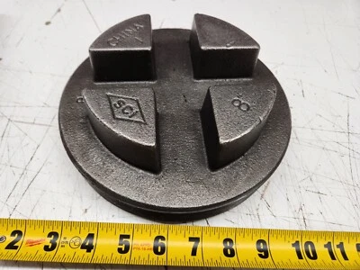 SCI 0319903324 8" Cast Iron Cored Bar Plug 125 PSI SWP Threaded Black Oxide NeW - Image 1 of 2