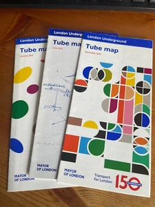SET OF 3 LONDON UNDERGROUND TUBE MAPS FROM 2012 - Picture 1 of 1