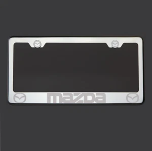 Espejo pulido acero inoxidable Mazda grabado láser marco de matrícula tapa de rosca - Imagen 1 de 6