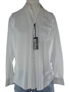 G.f.& Co Camicia Classica Da Uomo 44 17 1/2 Xl Bianco Made Italy Regular Cotone - Foto 1 di 7