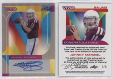 2023 Leaf Vivid Gray Prismatic /9 Johnny Manziel #BA-JM3 Auto