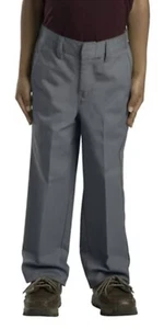 Size 4 Regular Dickies Boys Classic Fit Straight Leg Flat Front Pant, Charcoal - Picture 1 of 4