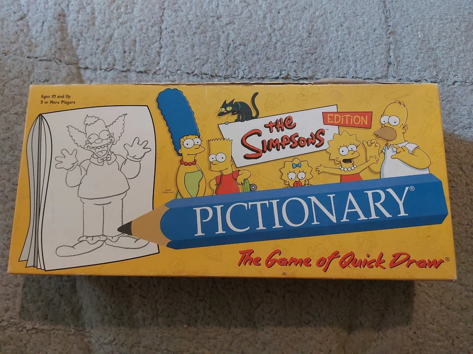 Pictionary The Simpsons Edition Board Game of Quick Draw USAopoly 2002  - Image 1 of 2