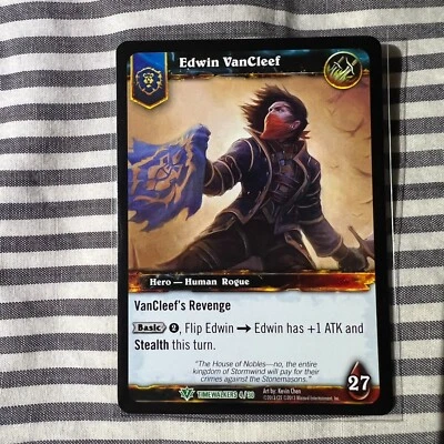 WoW TCG Edwin VanCleef Reign Of Fire Timewalkers 4/30 Hero Card NM - Image 1 of 2