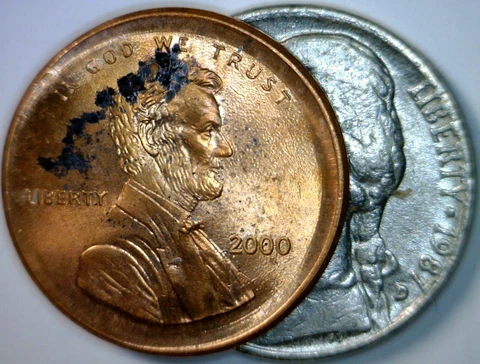 2000 ERROR LARGE Broad Struck Lincoln Cent Unc / BU Coin NICKEL SIZE Brd Strike Cover