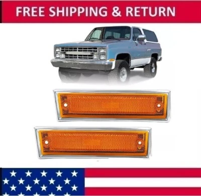 Luces de señalización laterales lente ámbar para camioneta Chevy GMC 1981-1991 C10 C20 C30 Foto 1 de 4