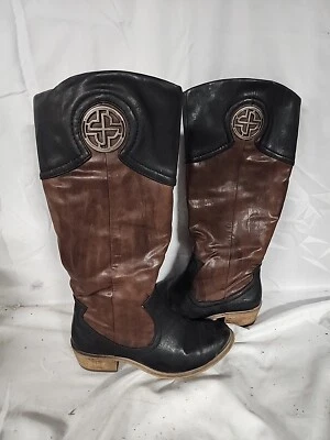 Женские Paramount голые ловушки размер: 6,5 - высоты верхний ботинки черный коричневый - Изображение 1 из 4