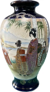 Jarrón antiguo japonés Sennosuke Kusube Satsuma-ware 'geisha' - Imagen 1 de 3