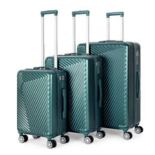 3 Piece Luggage Set with ABS Hard Shell Rotating Suitcase with Trolley TSA lock