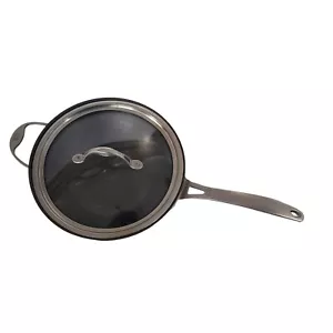 Calphalon Hard Anodized Non-Stick 10 Inch Flat Bottom Wok With Egg Poacher Cups - Picture 1 of 22