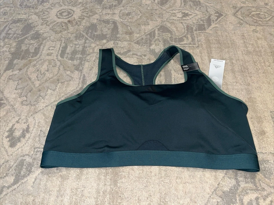 Adidas Aeroready зеленый тренировки йоги Sports бюстгальтер Sz 4XL XXXXL средний поддержки подушечки - Изображение 1 из 4
