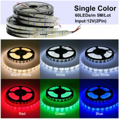 5630 LED Strip DC12V 60 LEDs/m Flexible 5050 RGB RGBW RGBWW LED Strip Light 5M - Image 1 of 4