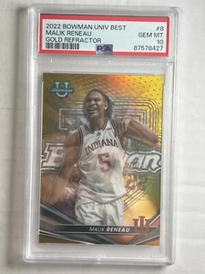 2022-23 BOWMAN UNIVERSITY BEST RC MALIK RENEAU /50 GOLD Indiana Hoosiers PSA 10 - Picture 1 of 2