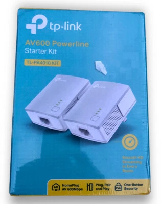 NEW TP-Link TL-PA4010 AV600 600Mbps Nano Powerline Ethernet Adapter Starter Kit - Image 1 of 4
