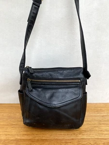 ๐น Colorado Leather Crossbody Messenger Bag Tote Multiple Compartments Black - Picture 1 of 8