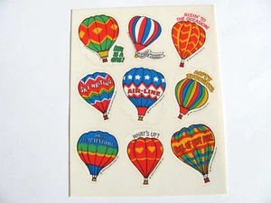 Vintage Hallmark Hot Air Balloon Sticker Sheet 80's - Picture 1 of 2