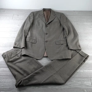 Ermenegildo Zegna Soft Full Suit 2 Piece Mens 42 EU Size 52 34W Brown Wool - Picture 1 of 22