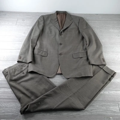 Ermenegildo Zegna Soft Full Suit 2 Piece Mens 42 EU Size 52 34W Brown Wool - Image 1 of 4