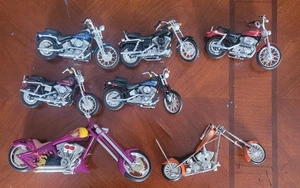 Lot of (7) Maisto Joy Ride Boley Die Cast Motorcycles Harley Davidson - Picture 1 of 1