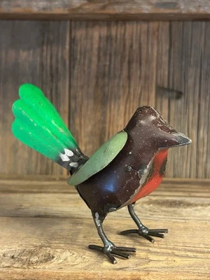 Estatuilla de pájaro de metal reciclado interior/exterior 30969 Foto 1 de 2