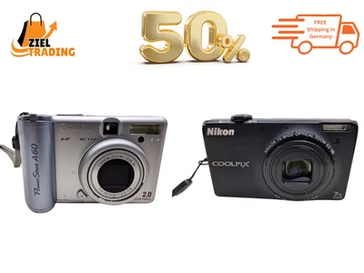 2er Set Canon PowerShot A60 & Nikon S6000 Digitalkameras – Defekt - Bild 1 von 4