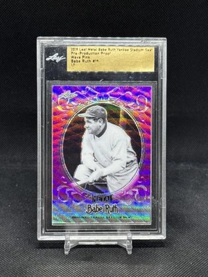 Babe Ruth 2019 Leaf Metal Pre Production Proof 1/1 Pink Wave #19 - Image 1 of 2