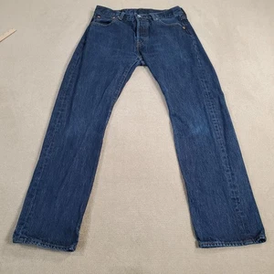 Levis 501 Jeans Herren 30x30 Blau Straight Leg Button Fly Dark Wash Denim Freizeit - Bild 1 von 13