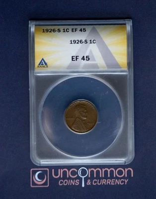 1926S EF45 Lincoln Wheat Cent (ANACS) - Image 1 of 2