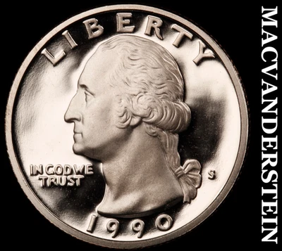 1990-S Washington Quarter-Choice Gem Proof Lustrous No Reserve #KLB3974 - Image 1 of 2
