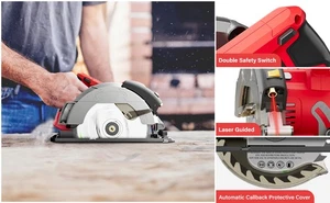 12A 5500RPM Corded Circular Saw With 7-1/4'' Circular Saw Blade And Guide - Bild 1 von 18
