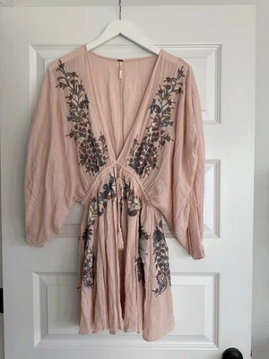 Vestido Free People Pretty Piña en Melocotón Nuevo con Etiquetas Boho Bordado Talla S Foto 1 de 4