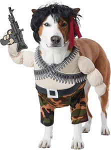 Disfraz de Héroe de Acción Mascota Rambo Perro Mercenario Grande - Imagen 1 de 3