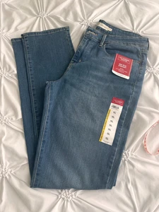 Levi Strauss Signature donna vita media dritto blu taglia 10 L, 14 L W32 L34 - Foto 1 di 12