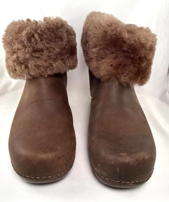 Dansko "Stormy" Oiled Nubuk  Leather Boots with faux fur cuffs,  EU 38 US 7.5-8 - Image 1 of 4