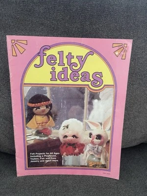 Felty Ideas Felt Projects Leaflet Pattern Vtg Santa Rabbit Play House Toy Bag  - Image 1 of 4