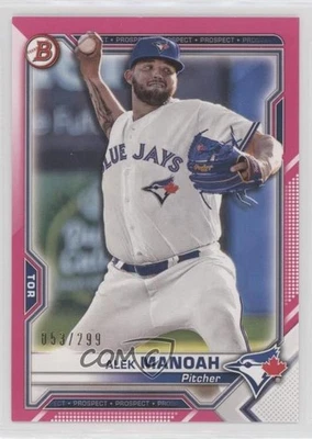 2021 Bowman Prospects Fuchsia Border /299 Alek Manoah #BP-27 Rookie RC - Image 1 of 2