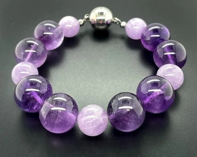 ARMBAND MIT MAGNETVERSCHLUß SILBERFARBEN  &  AMETHYST  SCHMUCKJAGD - Bild 1 von 4