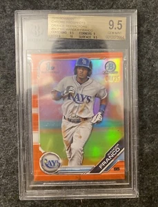 WANDER FRANCO 1st 2019 Bowman Chrome ORANGE REFRACTOR #/25 RC Rookie BGS 9.5 - Picture 1 of 2
