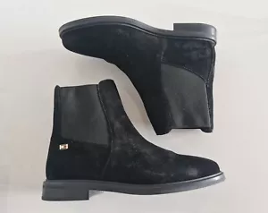TOMMY HILFIGER DAMEN CHELSEA BOOTS FLAG SUEDE FLACH GRÖßE 38 SCHWARZ WILDLEDER - Bild 1 von 16