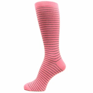 Calcetines de vestir rosa con rayas grises finas para boda--MA059 - Imagen 1 de 1