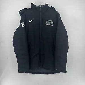 Nike Storm-Fit Long Jacket Size Medium Black BU Lacrosse Warm Insulated Parka - Picture 1 of 4