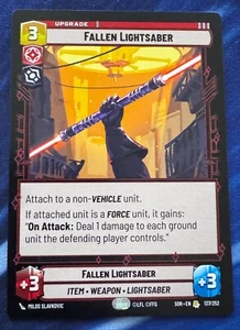 Star Wars Unlimited Spark of Rebellion Fallen Lightsaber Tarjeta Rara - Imagen 1 de 2