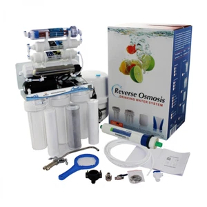 8 Stage Reverse Osmosis System UV Lamp + Pump Drinking Water Filter - Picture 1 of 5