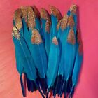 50pcs Teal & Pink Glitter Dipped Goose Feathers 4-6" Pink Glitter Tip Feathers